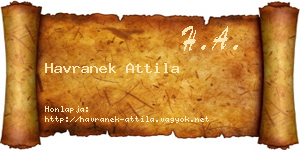 Havranek Attila névjegykártya
